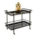 thumbnail image 2 of Sunpan Livingston 36" Modern Metal and Glass Bar Cart in Black, 2 of 3