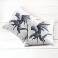 thumbnail image 6 of Ambesonne Dragon Throw Pillow Cover 2 Pack, Creature Wings, 18", Charcoal Grey, 6 of 7
