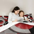 thumbnail image 5 of Manfei Red Gray Black Full Size Comforter Sets,Modern Geometric Art Bedding Comforter Set,Circular Print Bedding Sets For Adults,Microfiber Bedroom Decor Reversible,3-Piece, 5 of 8