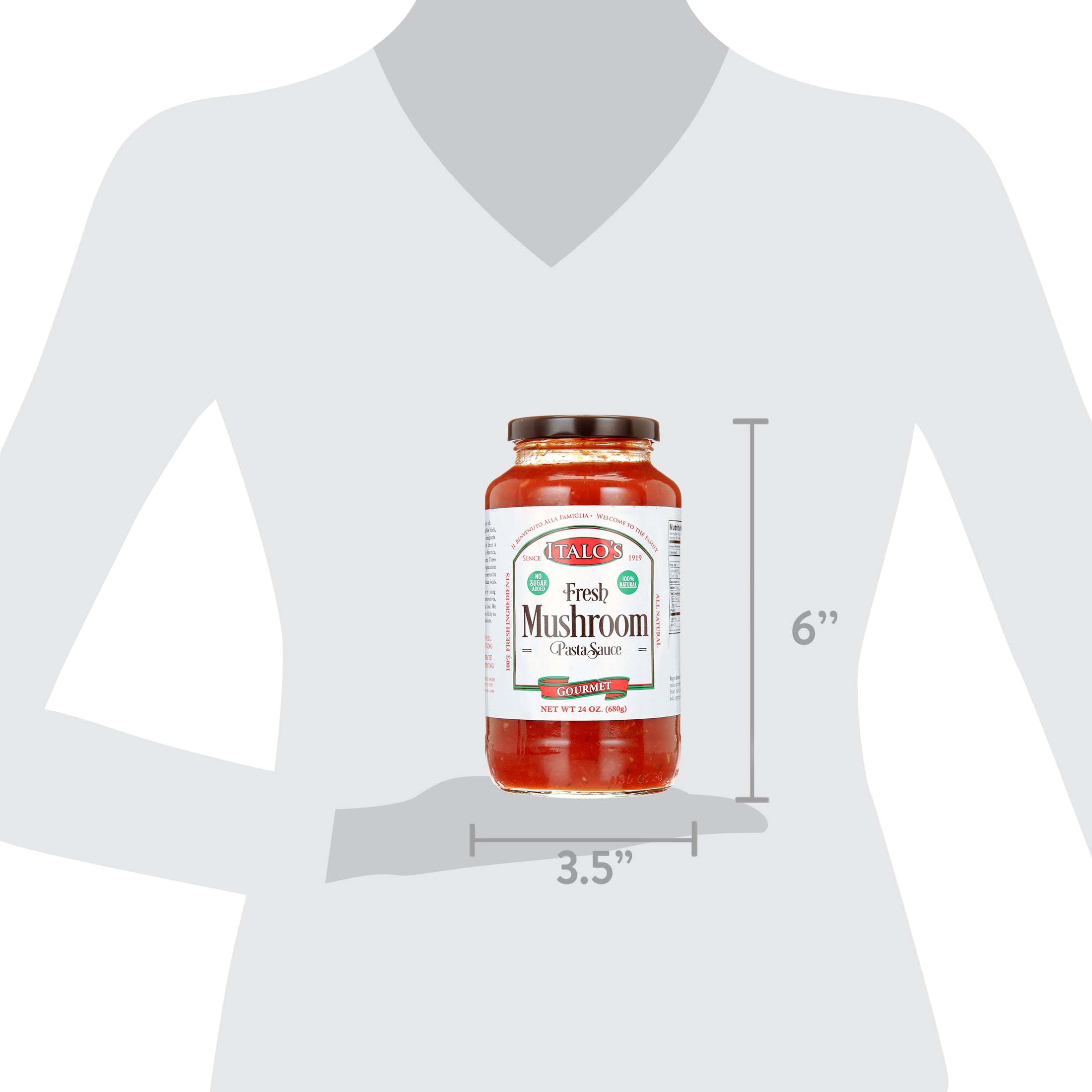 Italo's Keto & Paleo Friendly Tomato Sauce for Pasta, No Sugar Added, Low Carb, Low Sodium, Non GMO, Real Italian, Fresh Mushroom Tomato Sauce