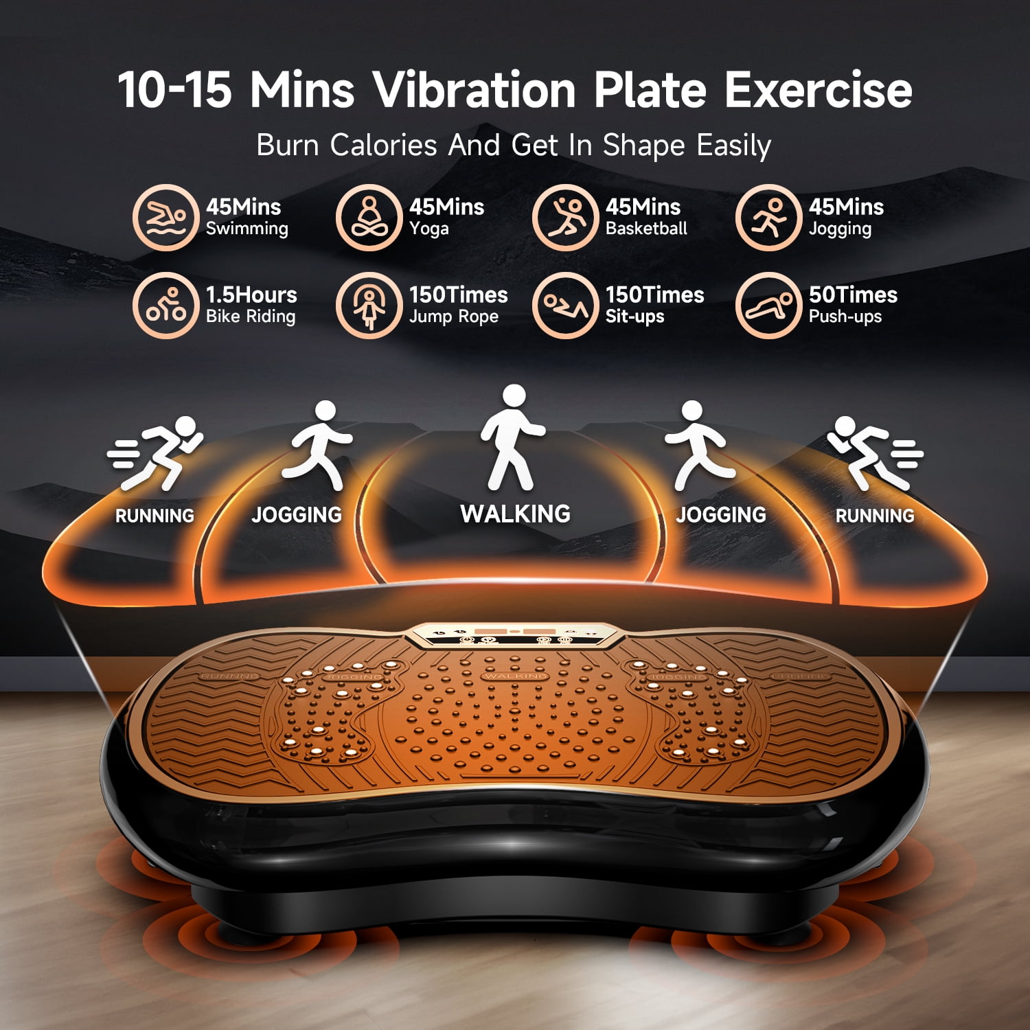 LNOW Vibration Plate Exercise Machine, Vibrating Muscle Toner for Fat Burning, Whole Body Workout Vibration Platform with Bluetooth & Massage Pedals for Home Fitness 400lbs
