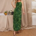 thumbnail image 4 of Fesfesfes Spring Dresses for Women Floral Print Camis Dress Loose Casual Sleeveless High Slit Sling Dress Vacation Beach Boho Dress, 4 of 7