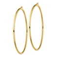 thumbnail image 2 of 925 Sterling Silver Flash Gold Plated Women's 2.5mm Polished Hinged Tube Hoop Earrings | 80mm, 2 of 4