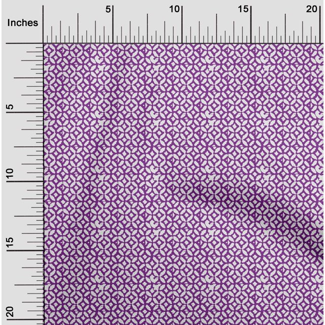 oneOone Cotton Poplin Fabric Geometric Block Print Fabric BTY 56 Inch Wide