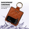 thumbnail image 5 of Allytechgroup Galaxy Flip 4 Case with Ring Holder Stand, Premium PU Leather Stylish Shockproof Anti-Scratch Portable Phone Case Cover for Samsung Galaxy Z Flip 4, Brown, 5 of 9