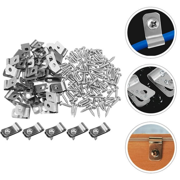 Worgeous 100Pcs Aluminum Wire Cage Clips For Secure and Reliable Home Fences
