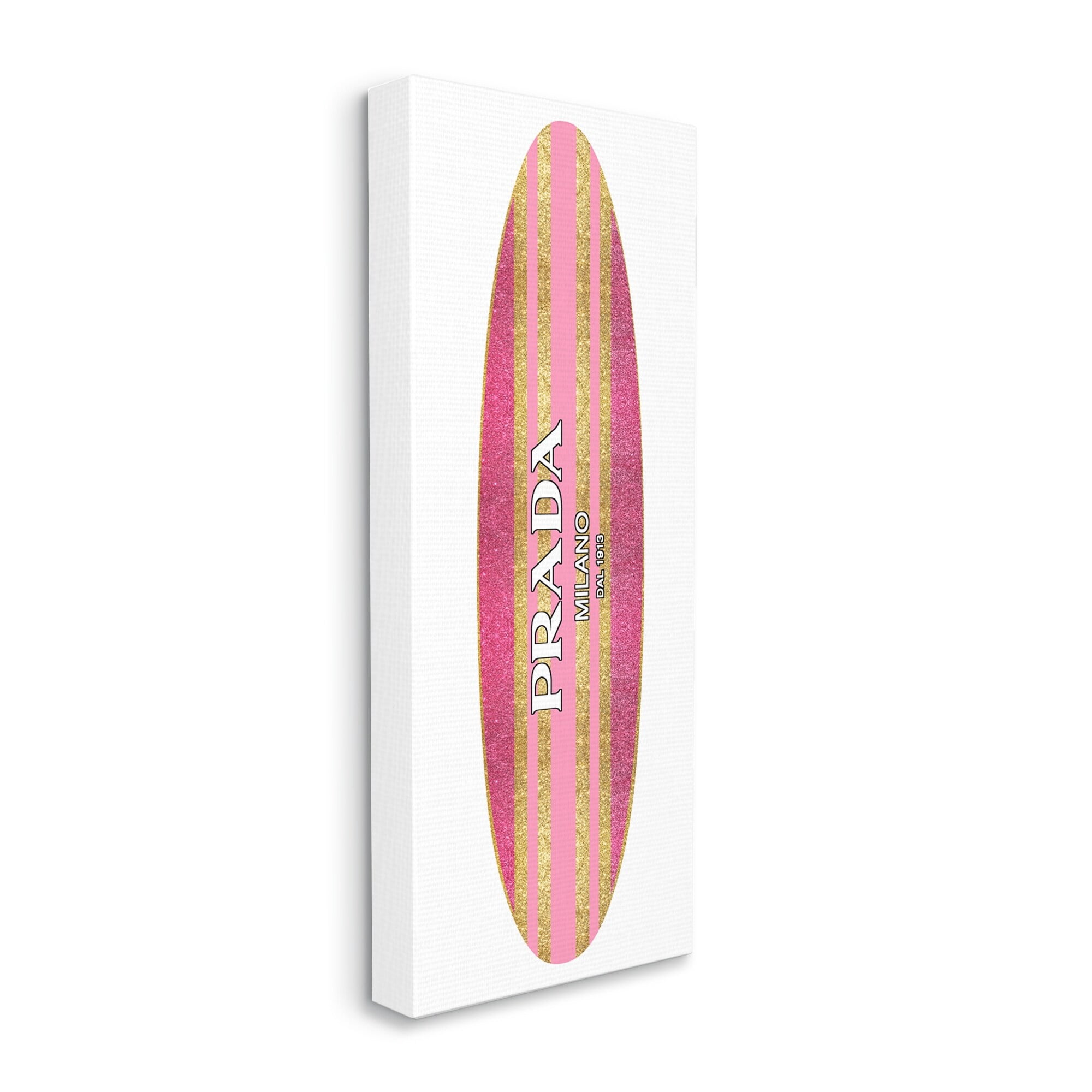 Stupell Pink Sparkle Fashion Logo Glam Surfboard Design Canvas Wall Art, 20 x 48, Design by Madeline Blake