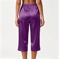 thumbnail image 4 of Jamicy Women's Pajama Pants Silk Satin Pajama Pants Capris Silky Sleep Pants Loungewear Trousers Elastic Waist Lounge Pj Bottoms, 4 of 6