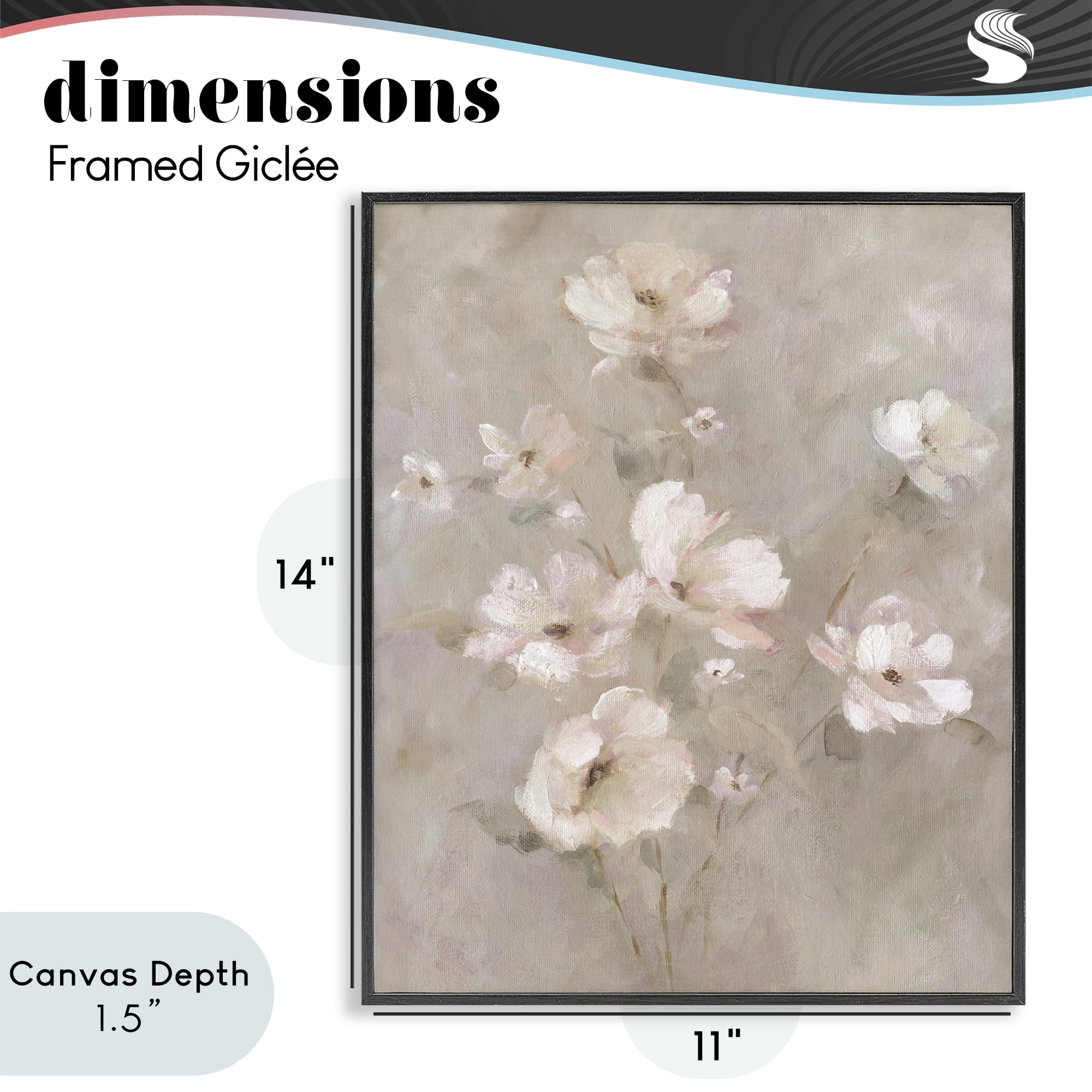 Stupell Industries Delicate Blush Floral Arrangement Black Framed Giclee Art, design by Carol Robinson