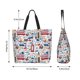 thumbnail image 5 of Fotbe London Symbols1 Bolsa Tote Estética de Lona con Estampado para Mujer - Bolsa Reutilizable de Hombro Casual para Vacaciones, Compras, Trabajo y Gimnasio, 5 of 8