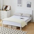 thumbnail image 5 of Zimtown Full Bed Frame,Solid Pine Wood Full Platform Bed Frame, Bedroom Full Bed with Headboard for Adults, White, 5 of 9
