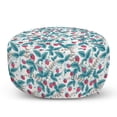 thumbnail image 1 of Fruit Pouf Cover with Zipper, Raspberry Pattern with Foliage Leaves Hand Drawn Seasonal Food Spring Vegetation, Soft Decorative Fabric Unstuffed Case, 30" W X 17.3" L, Multicolor, by Ambesonne, 1 of 5