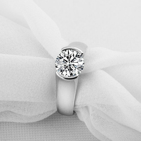 2Ct Round Cut Lab Created Diamond Ring in 14K White Gold Plated