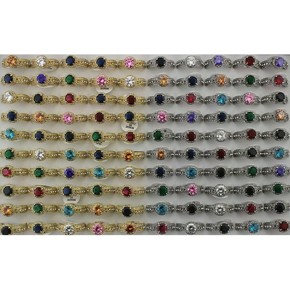 K-KED Wholesale Delicate Jewelry Lots 32pcs Fashion Women Round Cubic Zirconia Rhinestone Rings