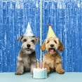 thumbnail image 4 of Justharion Fringe Curtain For Birthday Party Photo Backdrop Tinsel Curtain Backdrop Blue 6.5ft 2Set, 4 of 6