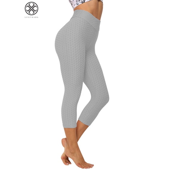 Luxtrada Womens Sport Leggings High Waist Pants Trousers Fitness Yoga Gym Workout Clothes (Gray,M)
