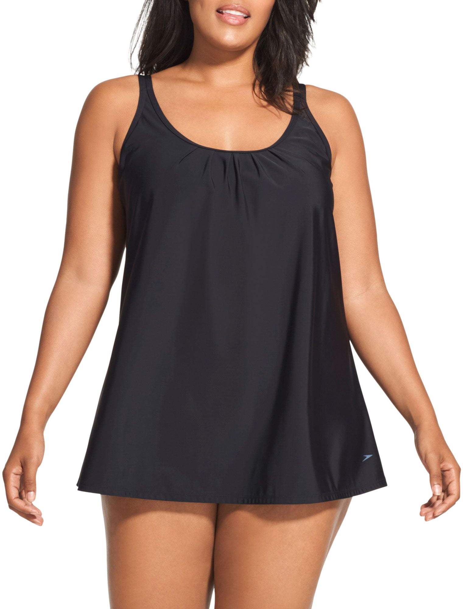 Speedo Women's Plus Size A Line Dress One Piece Swimsuit - Walmart.com - Walmart.com