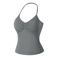 thumbnail image 6 of Gym Tank Tops Woman, Audhol Womens Strappy Top Halter Sports Bra Sleeveless Gym Yoga Workout Tank Tops Compression Gym Fitness Halter Workout Tops for Women Dark Gray S, 6 of 6