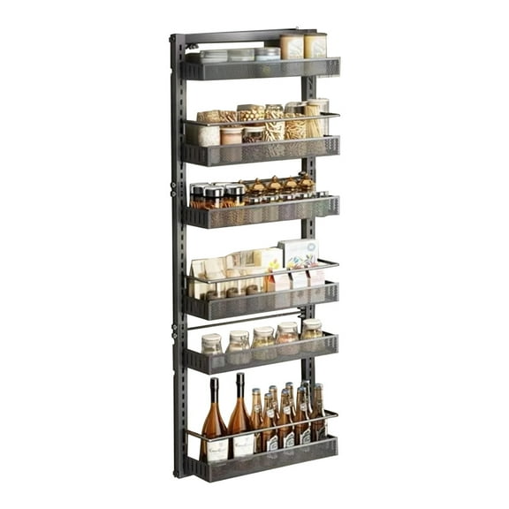 6-Tier Over The Door Pantry Organizer, Pantry Organization and Storage, Metal Hanging Spice Rack Shelves Door, Home Kitchen Essentials Laundry Room Bathroom Organization