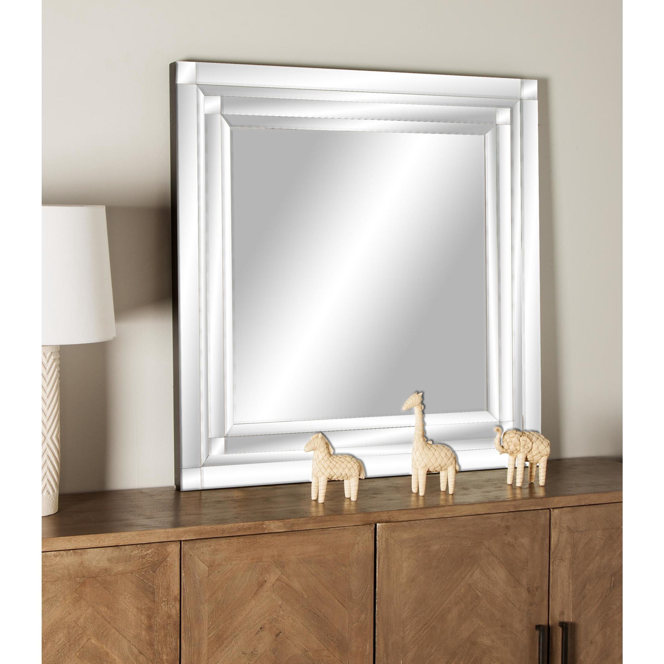 DecMode 39" x 40" Silver Wall Mirror