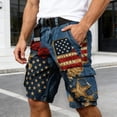 thumbnail image 2 of CONZONE 4Th Of July Mens Cargo Shorts Buttons Independence Day Shorts For Men Patriotic Usa Flag Graphic Lightweight Loose Fit July 4Th Shorts With Pockets, 2 of 5