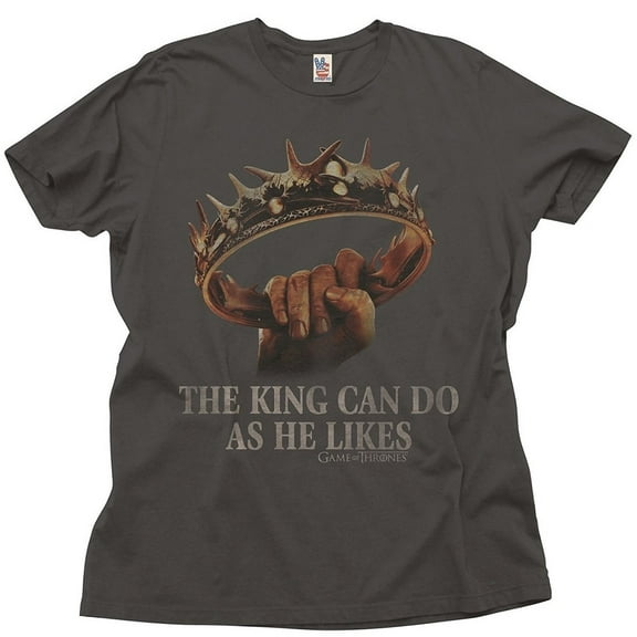 Junk Food Game of Thrones King Do As He Likes Adult Charcoal T-Shirt