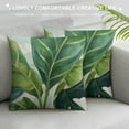 thumbnail image 3 of PRATYUS Outdoor Waterproof Throw Pillow Covers  Green Tropical Leaves Pillow Covers Monstera Palm Leaf Decorative Cushion Case for Couch Garden Tent Balcony White, 3 of 5