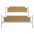 thumbnail image 4 of Euroco Rattan Queen Size Platform Bed for Living Room for Adults, Antique White, 4 of 8