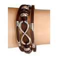 thumbnail image 2 of Infinity Love Symbol Charm Men's Women's Leather Bracelet Bangle Cuff Wristband, 2 of 9