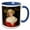 Blue/White, variant on 3drose, Clapsaddle – Christmas Girl with Bells, 11oz Two-tone Yellow Mug