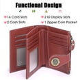 thumbnail image 3 of Small Wallet for Women RFID Blocking Genuine Leather Wallet Bifold Purse Zipper Coin Pocket Credit Card Holder with ID Window, 3 of 6