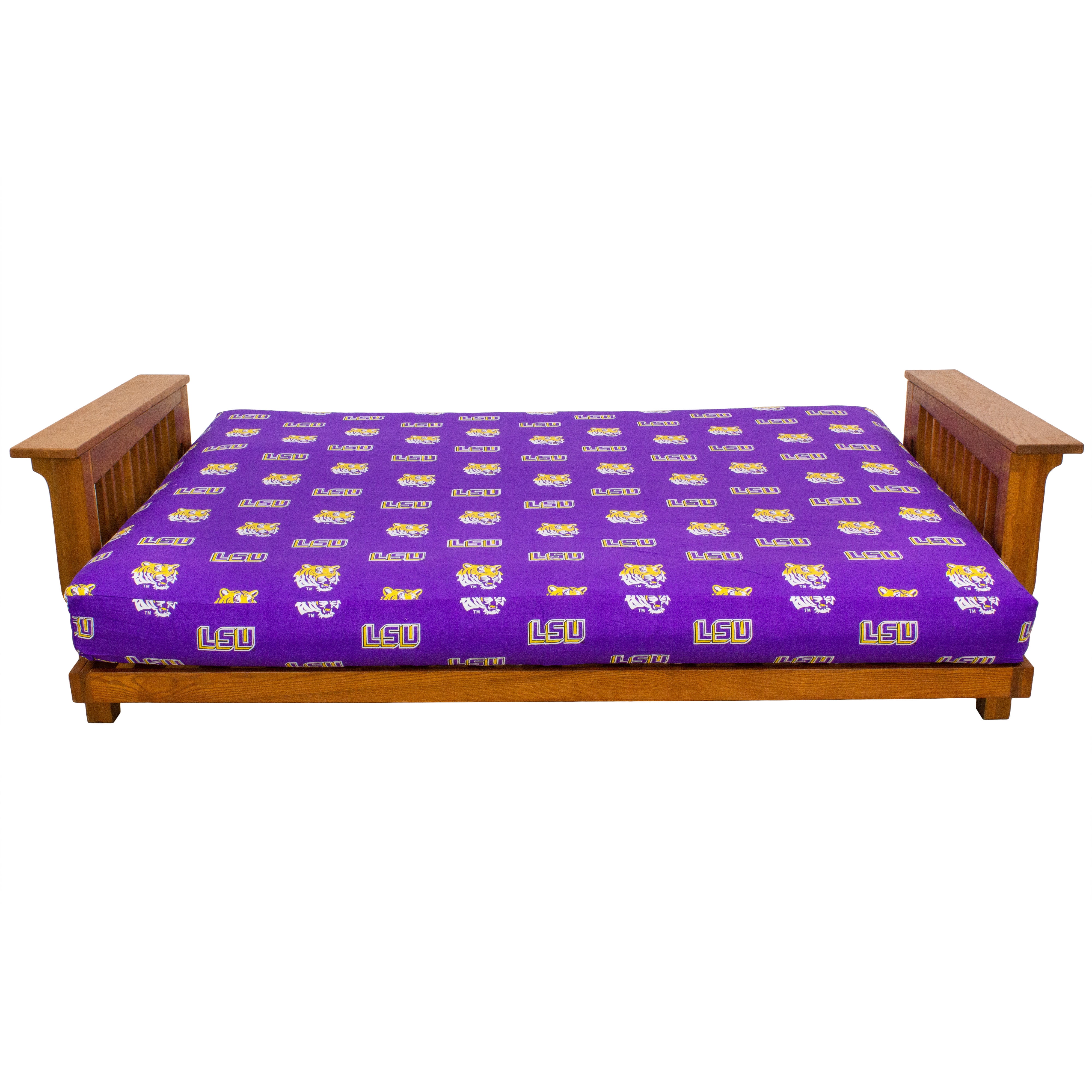 LSU Tigers Futon Cover - Full size fits 6 and 8 inch mats