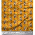 thumbnail image 1 of Soimoi Polyester Crepe Fabric Leaves,Floral & Squirrel Animal Printed Fabric 1 Yard 42 Inch Wide, 1 of 1