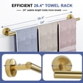 thumbnail image 4 of Barra Para Toallas De Oro Cepillado Toalleros De 24 Pulgadas Para Baño Montado En La Pared Soporte Para Toallas De Baño De Acero Inoxidable Sus304 Longitud Total Barras Para Toallas De 26,4 Pulgadas, 4 of 5