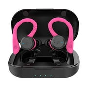 APEKX Bluetooth Headphones True Wireless Earbuds with Charging Case IPX7 Waterproof TWS Stereo Sound Earphones Built-in Mic in-Ear Headsets Deep Bass for Sport Running Pink