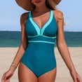 thumbnail image 2 of Yammkia Robe pour Femme Maillot de Bain une Pièce pour Femme Modeste Contrôle du Ventre Maillot de Bain Robe de Bain à devant Torsadé Tenue de Bain 2026 (Bleu, M), 2 of 7