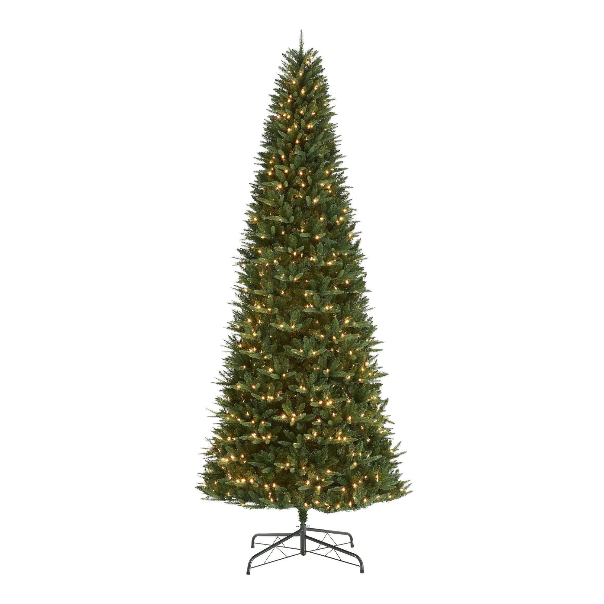Holiday Time 12ft Pre-Lit Rockford Sure-Lit Pole Slim Pine Artificial Christmas Tree, LED, 12'