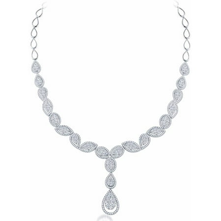 Goldiam 0.45 Carat T.W. Teardrop Diamond 14kt White Gold Necklace