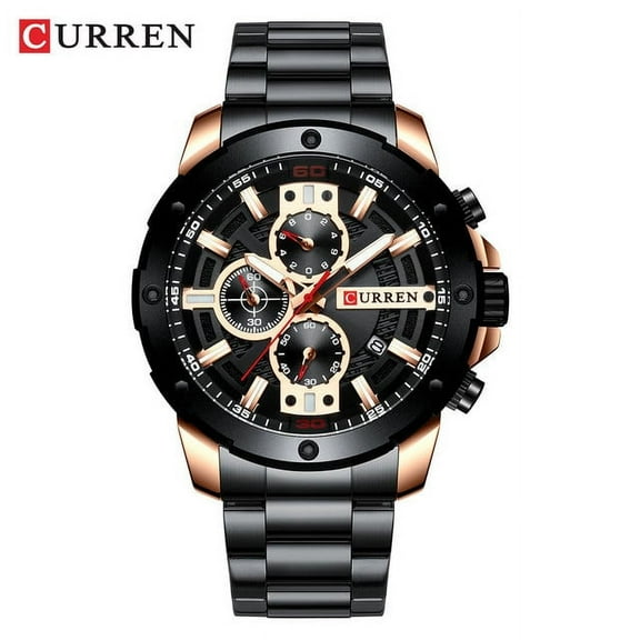 Curren Watches Men Stainless Steel Band Quartz Wristwatch Military Chronograph Clock Male Fashion Sporty Watch Waterproof 8336 - Quartz Wristwatches