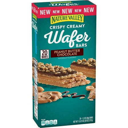Nature Valley Crispy Creamy Wafer Bar, Peanut Butter Chocolate (20 ct.)