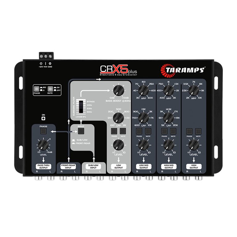 Taramps Five-Way Electronic Car Audio Crossover System,Black