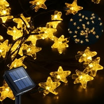 Fohil 20 Ft Solar Star String Lights, 40 LED Waterproof Solar Christmas Star Lights, 8 Lighting Modes Solar String Lights Outdoor for Garden Balcony Lawn Yard Christmas Decoration