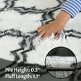 thumbnail image 5 of Pentantan 5ft x 8ft Geometric Shag Area Rugs for Living Room, Moroccan Fluffy Bedroom Carpet, White & Black, 5 of 8
