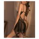 thumbnail image 3 of Conjunto de lencería para mujer con cierre frontal, cuello en V, correa de espagueti, malla transparente con ribete de encaje, camisón sin espalda, ropa de dormir, 3 of 8