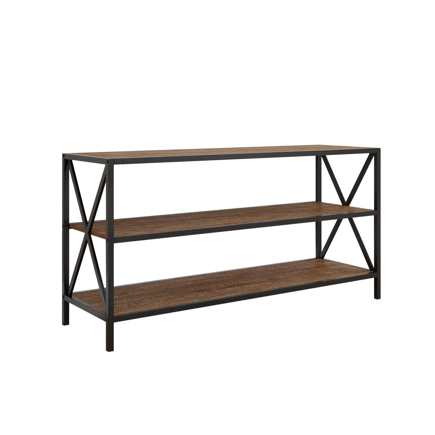[ US IN STOCK] Bookshelf, 3Tier Vintage Industrial Book Shelf, Rustic