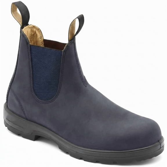 Men's Chelsea Work Boots, Slip-On Ankle Boots, Elastic Sides with Pull Tabs, Non-Slip Rubber Sole, Durable & Casual Boots