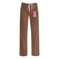 thumbnail image 2 of Puntoco Pants for women Ladies' Easter Printed Double Pocket Drawstring Pants Brown XXXXXL(XXXXXL), 2 of 5