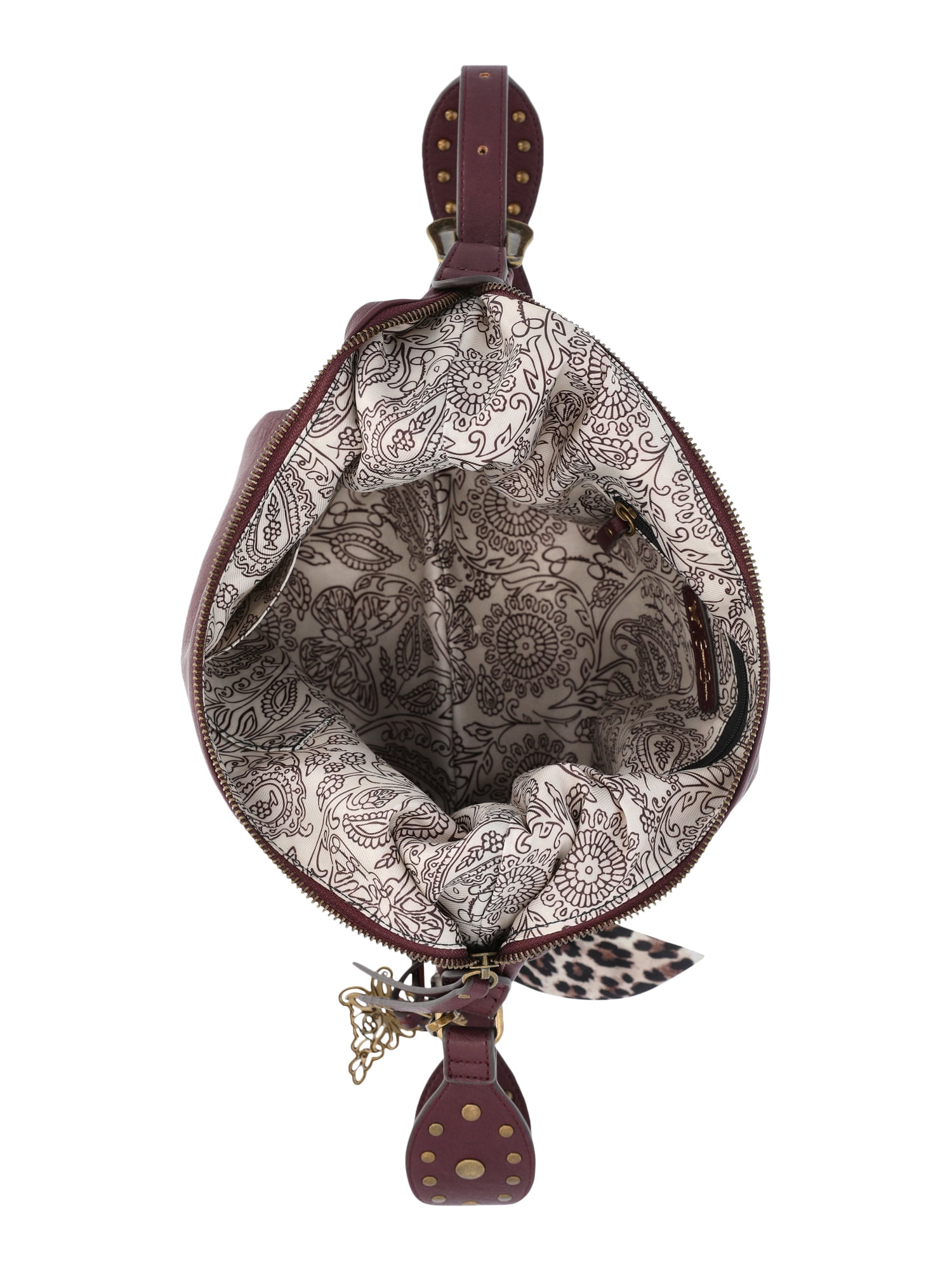 Jessica Simpson Women's Daphne Faux Leather Hobo Handbag, Pinot Noir