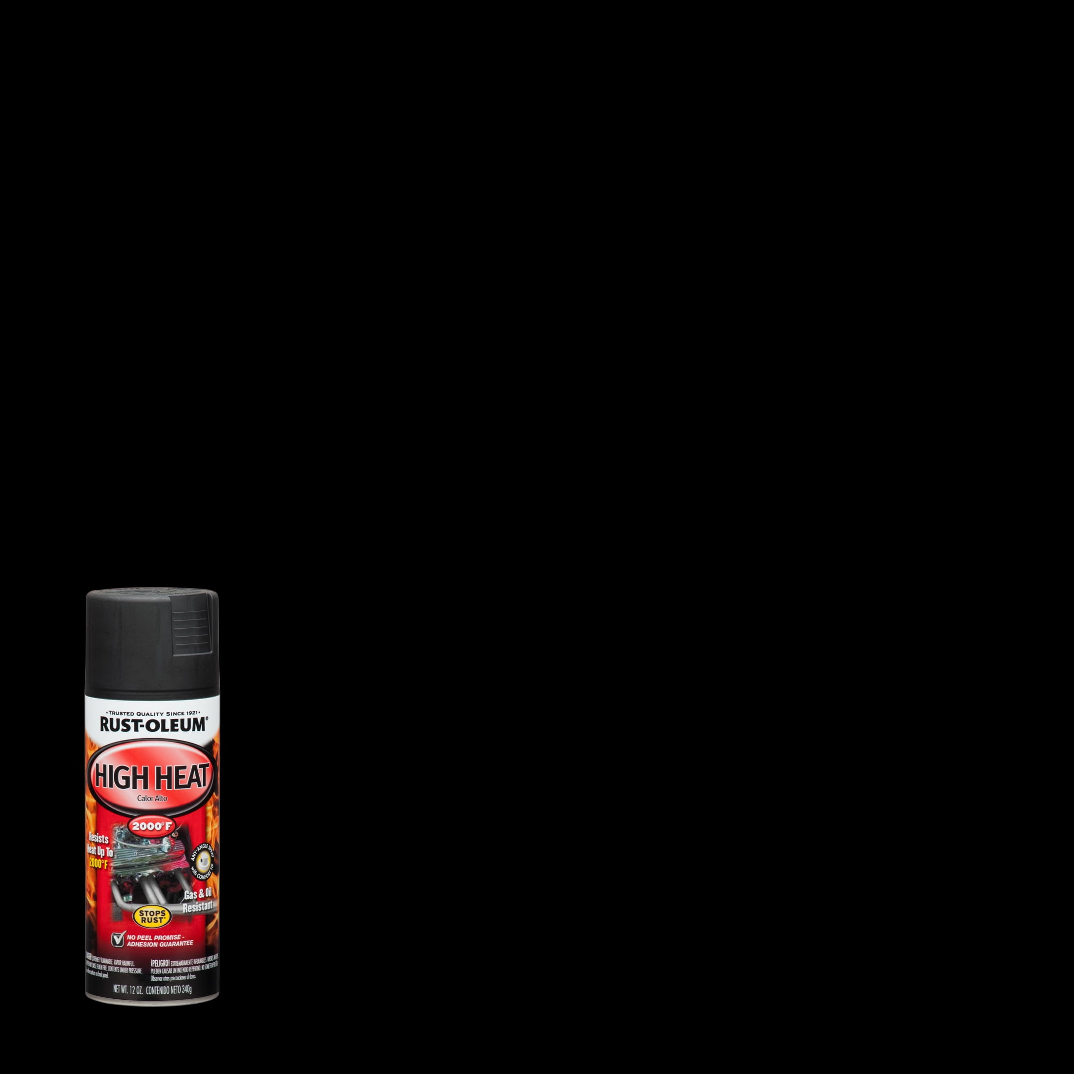 Black, Rust-Oleum Automotive High Heat Protective Enamel Flat Spray Paint, 12 oz