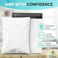 thumbnail image 5 of Shop4Mailers 14.5 x 19 Glossy White Plastic Self Seal Poly Mailer Flat Bags Waterproof Shipping Envelope 2 Mil for Apparel, Clothes, Shirts, Books – Permanent Adhesive Seal (1000 P, 5 of 6